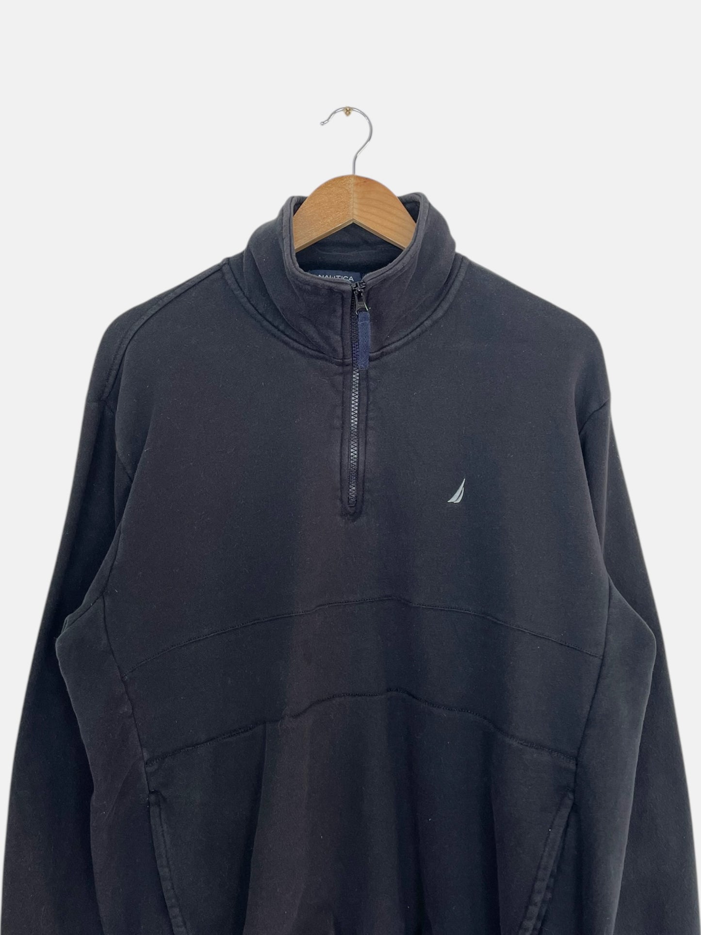 90's Nautica Embroidered Vintage Quarter-zip Sweatshirt Size M