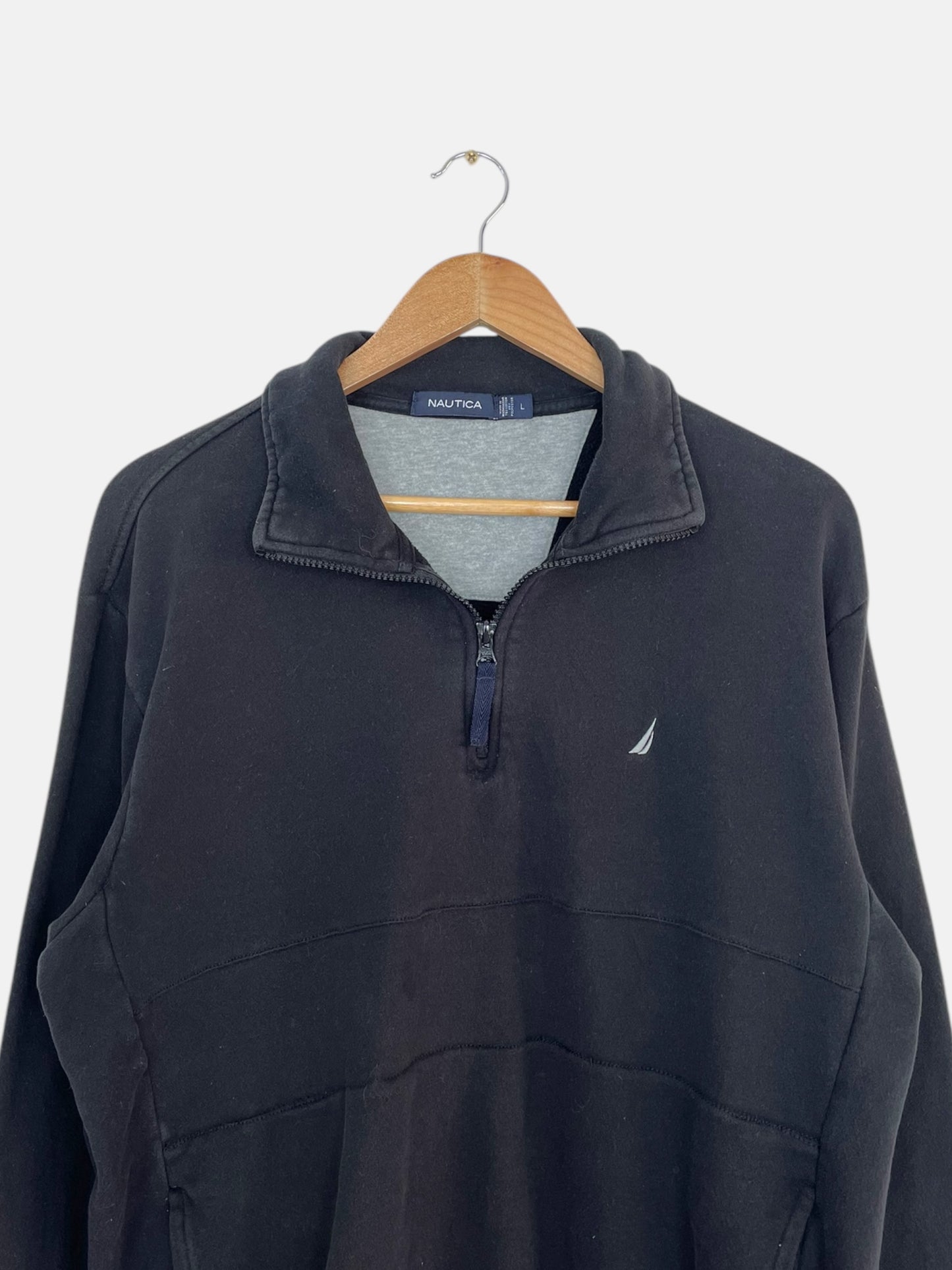 90's Nautica Embroidered Vintage Quarter-zip Sweatshirt Size M
