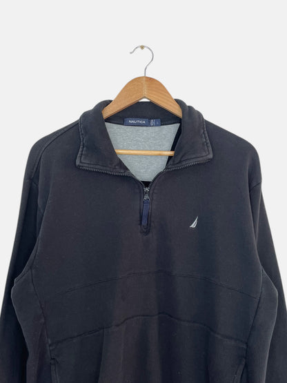 90's Nautica Embroidered Vintage Quarter-zip Sweatshirt Size M