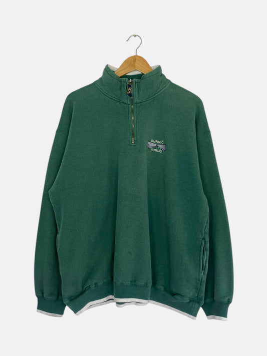 90's Durand Forms Embroidered Vintage Quarter-zip Sweatshirt Size 2XL
