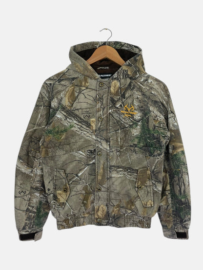 90's Youth Realtree Embroidered Vintage Lined Hooded Jacket Size L