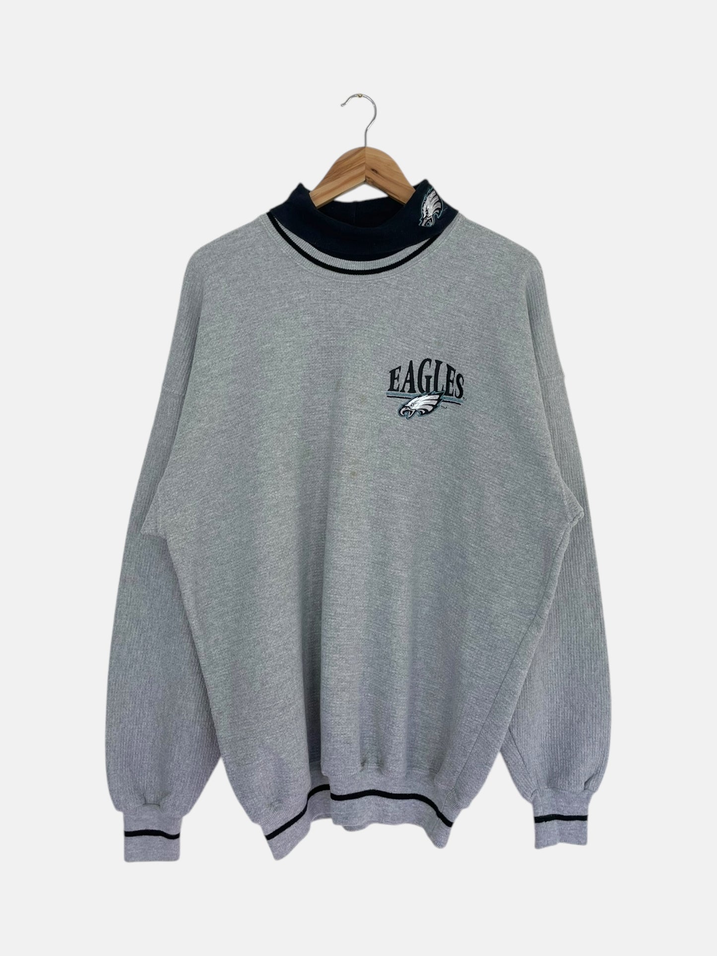 90's Eagles Embroidered Vintage Mock Neck Sweatshirt Size XL