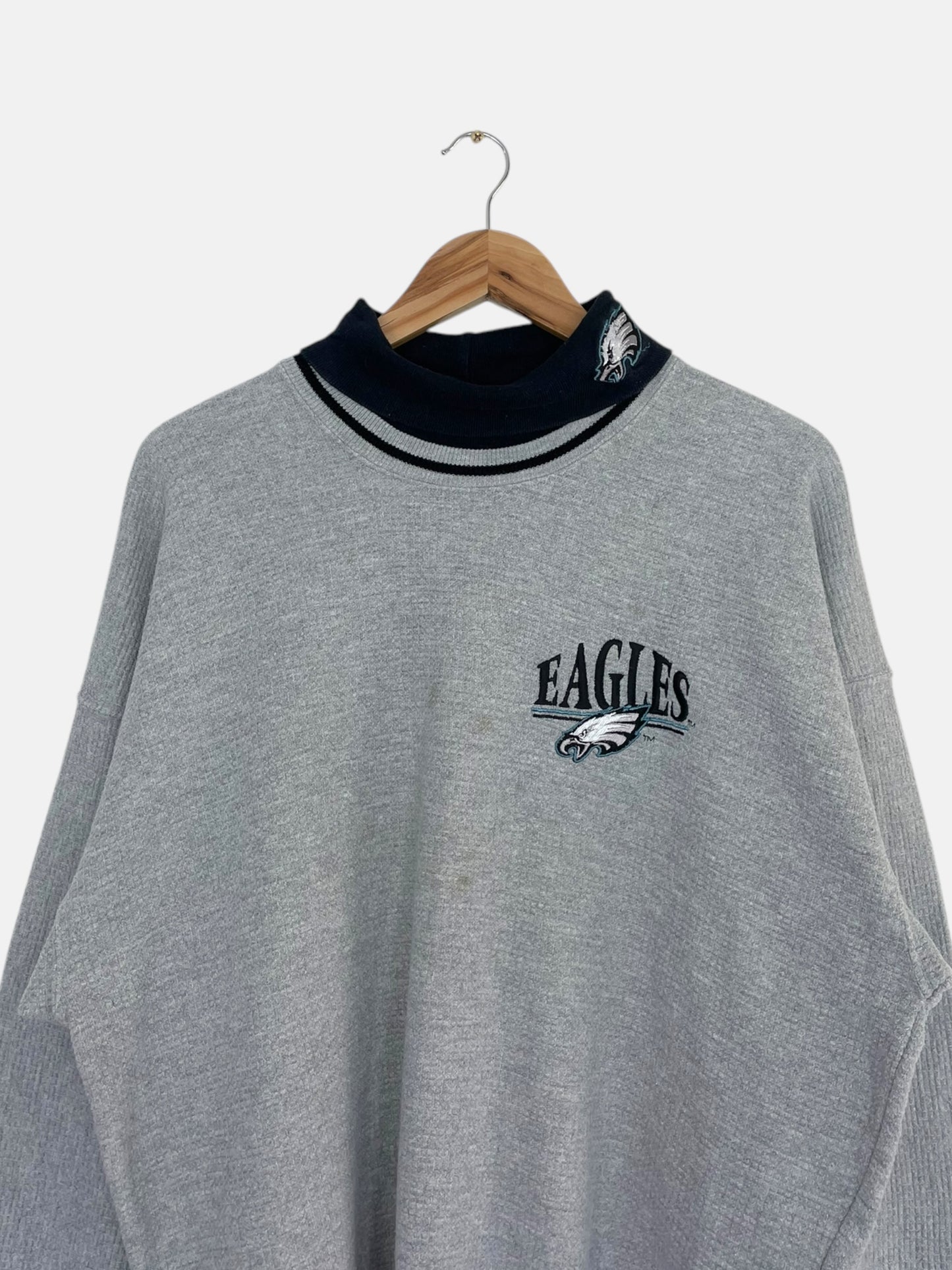90's Eagles Embroidered Vintage Mock Neck Sweatshirt Size XL
