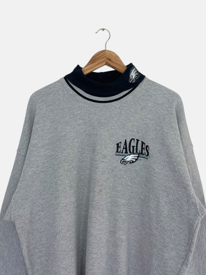 90's Eagles Embroidered Vintage Mock Neck Sweatshirt Size XL