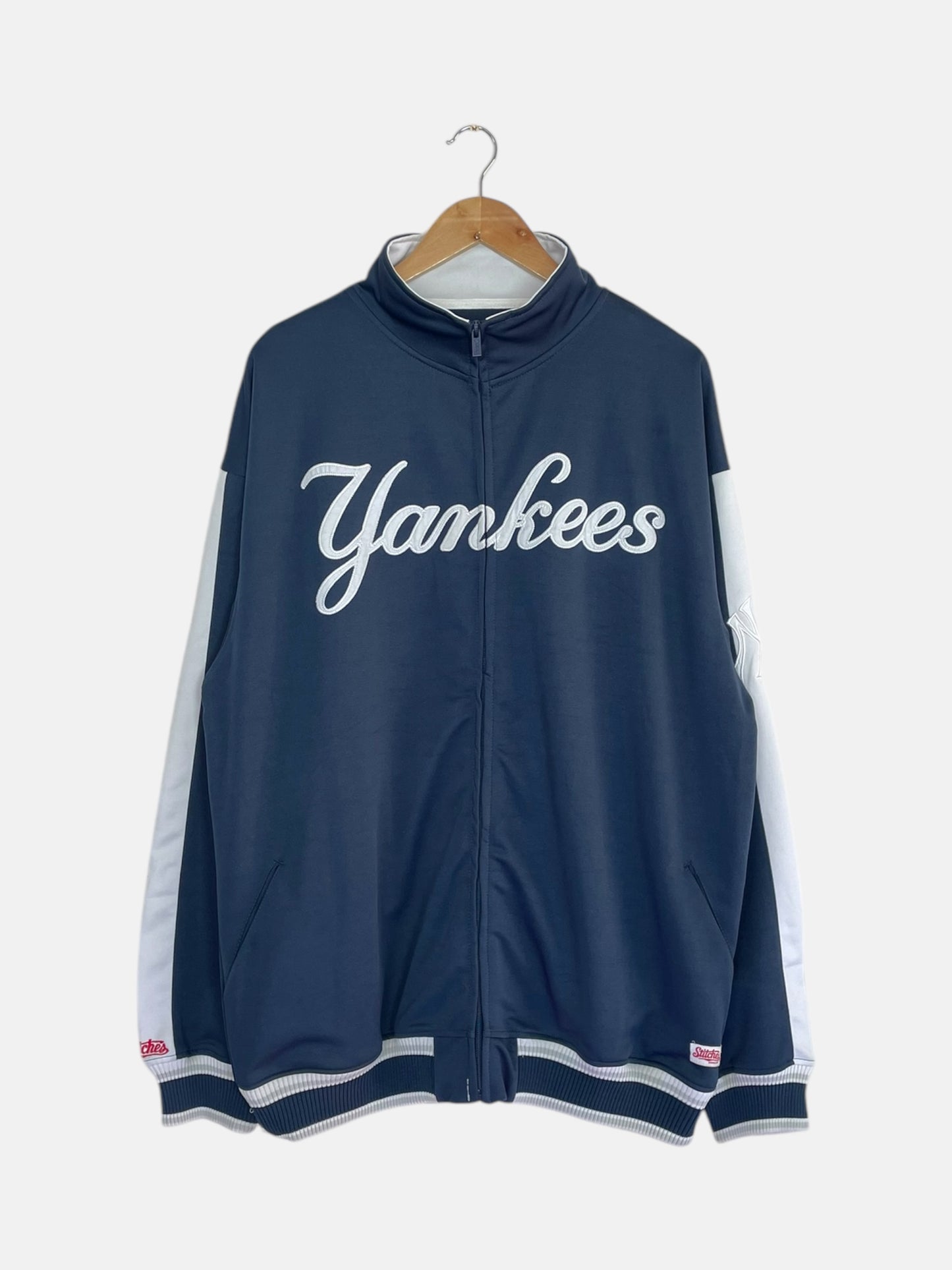 90's Yankees Embroidered Vintage Baseball Track Jacket Size 2XL