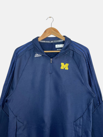 90's Adidas Michigan Wolverines Embroidered Vintage Quarter-zip Sweatshirt Size L