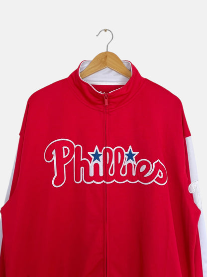 90's Phillies Embroidered Vintage Baseball Track Jacket Size 2XL