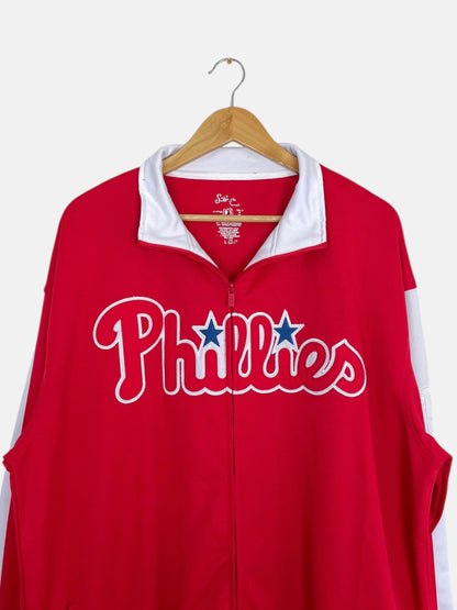 90's Phillies Embroidered Vintage Baseball Track Jacket Size 2XL