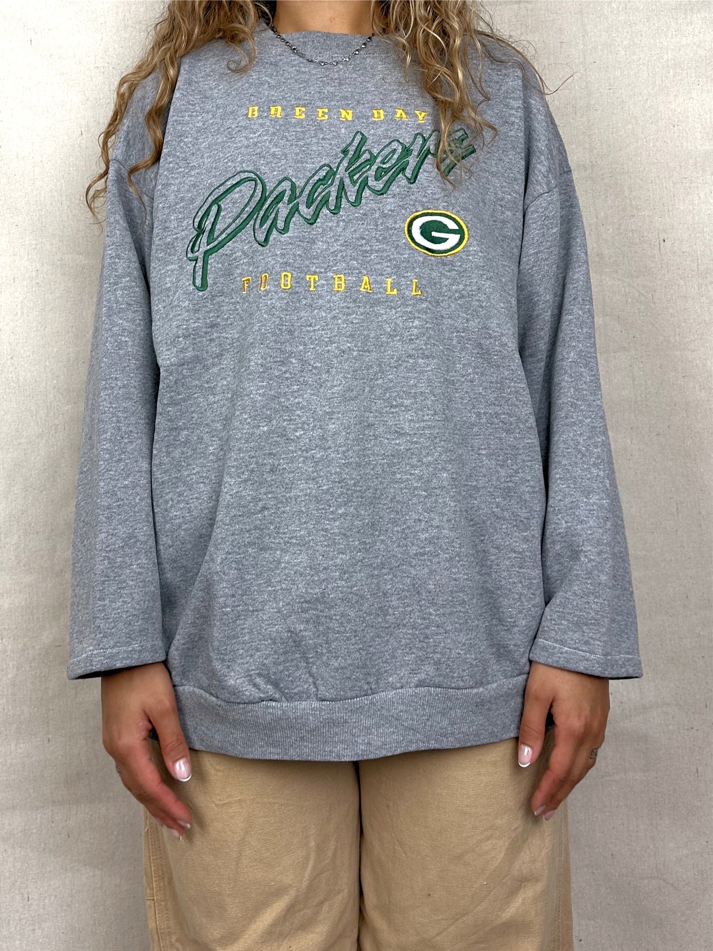 90's Green Bay Packers NFL Embroidered Vintage Sweatshirt Size 14-16