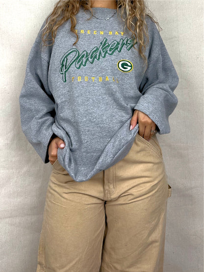 90's Green Bay Packers NFL Embroidered Vintage Sweatshirt Size 14-16