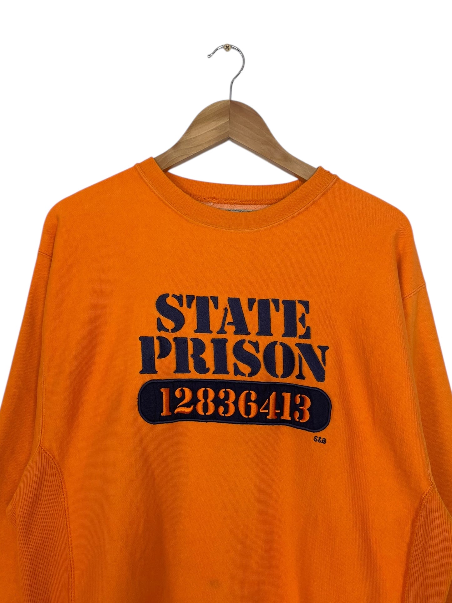 90's State Prison Embroidered Vintage Sweatshirt Size L
