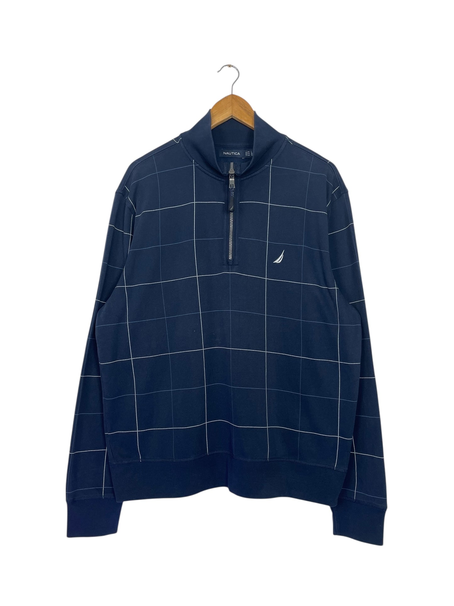 90's Nautica Embroidered Vintage Quarter-zip Sweatshirt Size XL