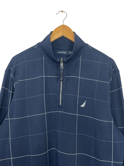 90's Nautica Embroidered Vintage Quarter-zip Sweatshirt Size XL