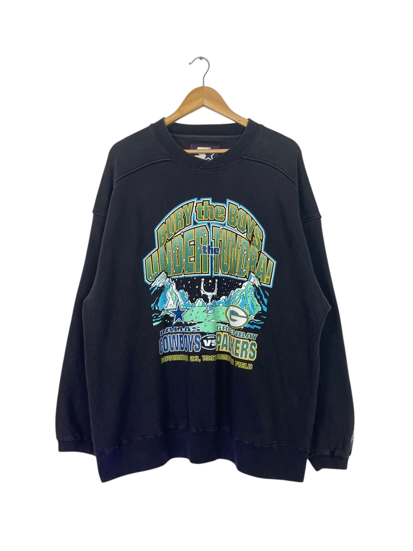 90's Cowboys vs Packers Vintage Starter Sweatshirt Size 2XL