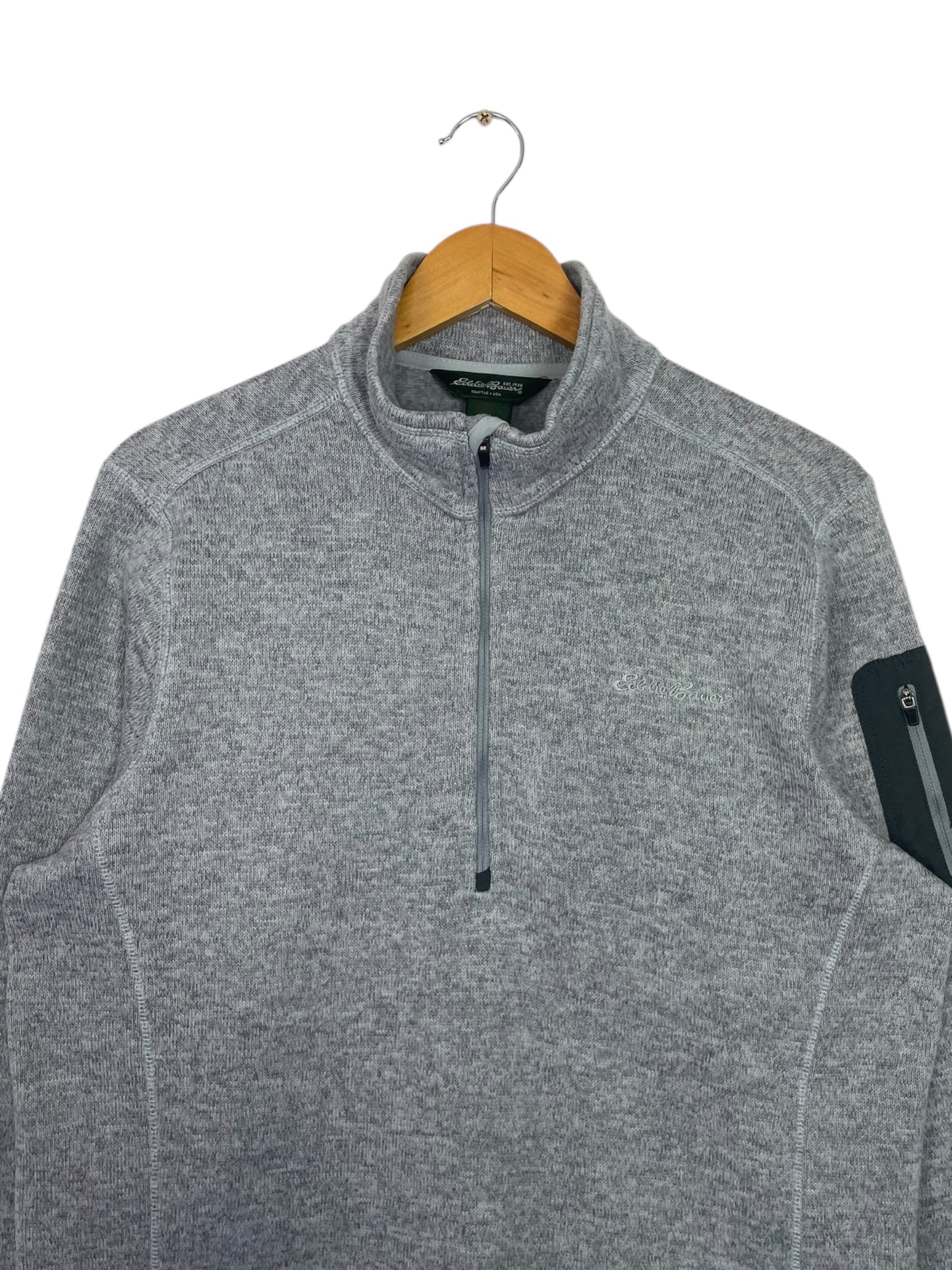 90's Eddie Bauer Embroidered Vintage Knit Quarter-zip Sweatshirt Size L