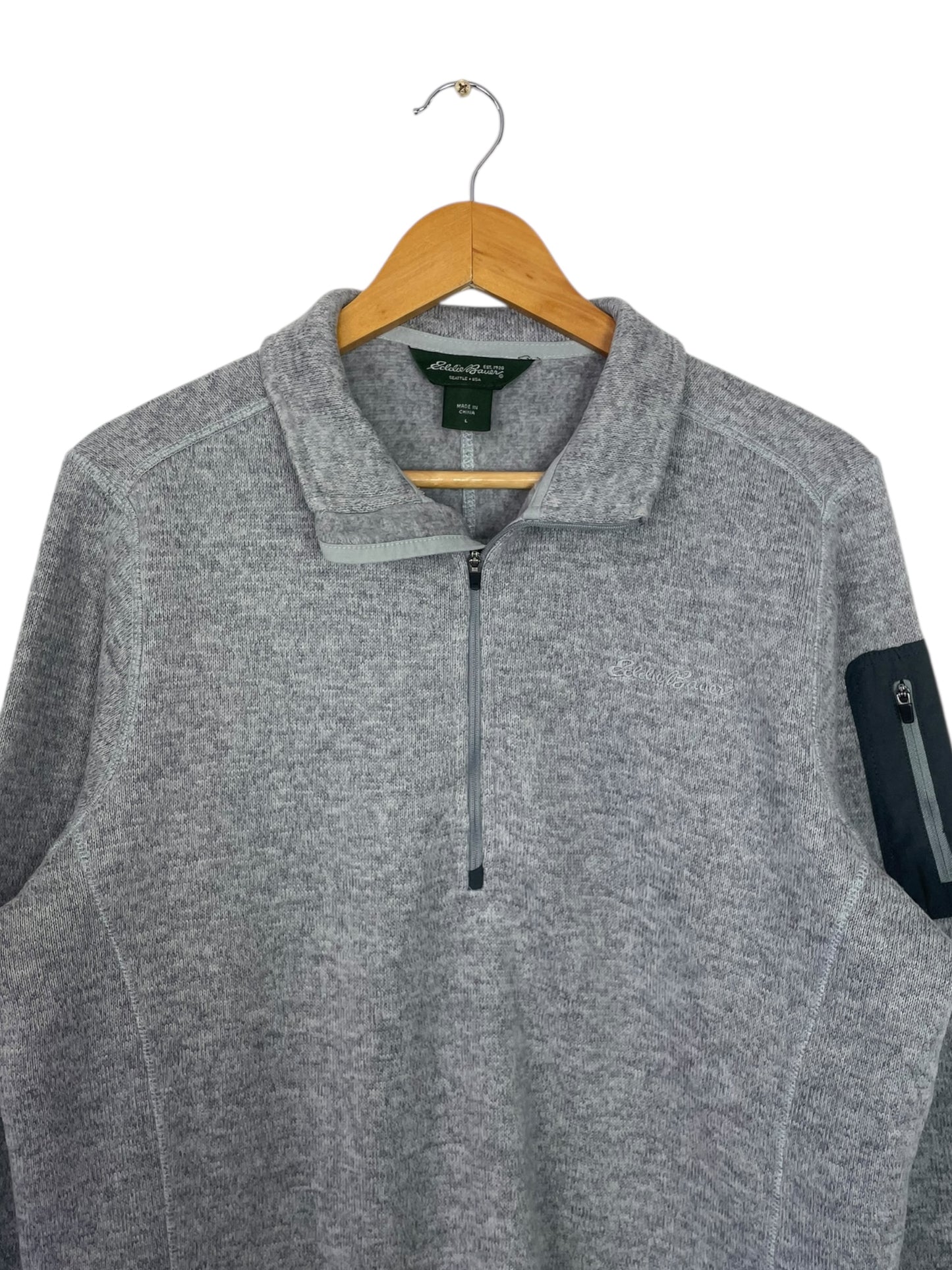 90's Eddie Bauer Embroidered Vintage Knit Quarter-zip Sweatshirt Size L