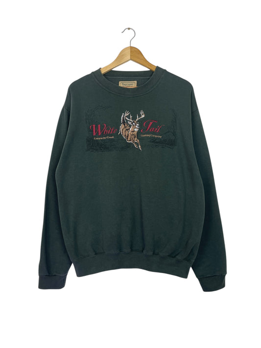 90's White Tail Clearwater Creek Clothing Company Embroidered Vintage Sweatshirt Size L