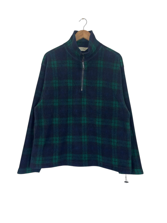 90's Eddie Bauer Vintage Plaid Quarter-zip Sweatshirt Size L-XL