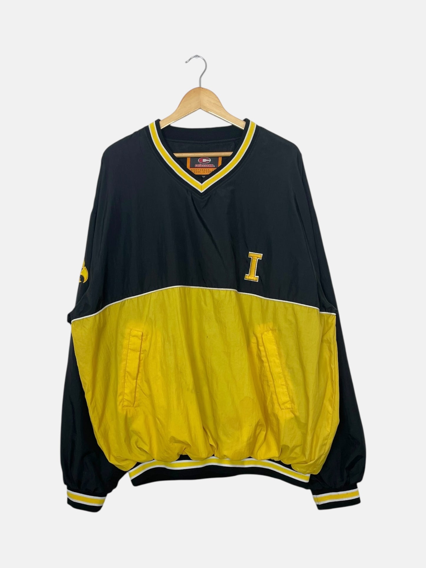 90's Iowa Hawkeyes Embroidered Vintage Pull-over Jacket Size 2XL