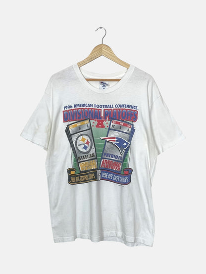 90's Steelers vs Patriots Vintage T-Shirt Size L