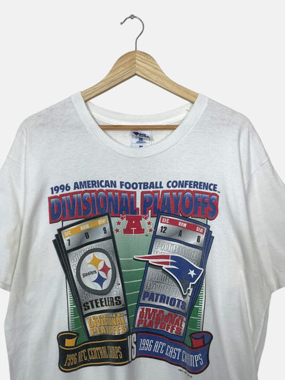 90's Steelers vs Patriots Vintage T-Shirt Size L