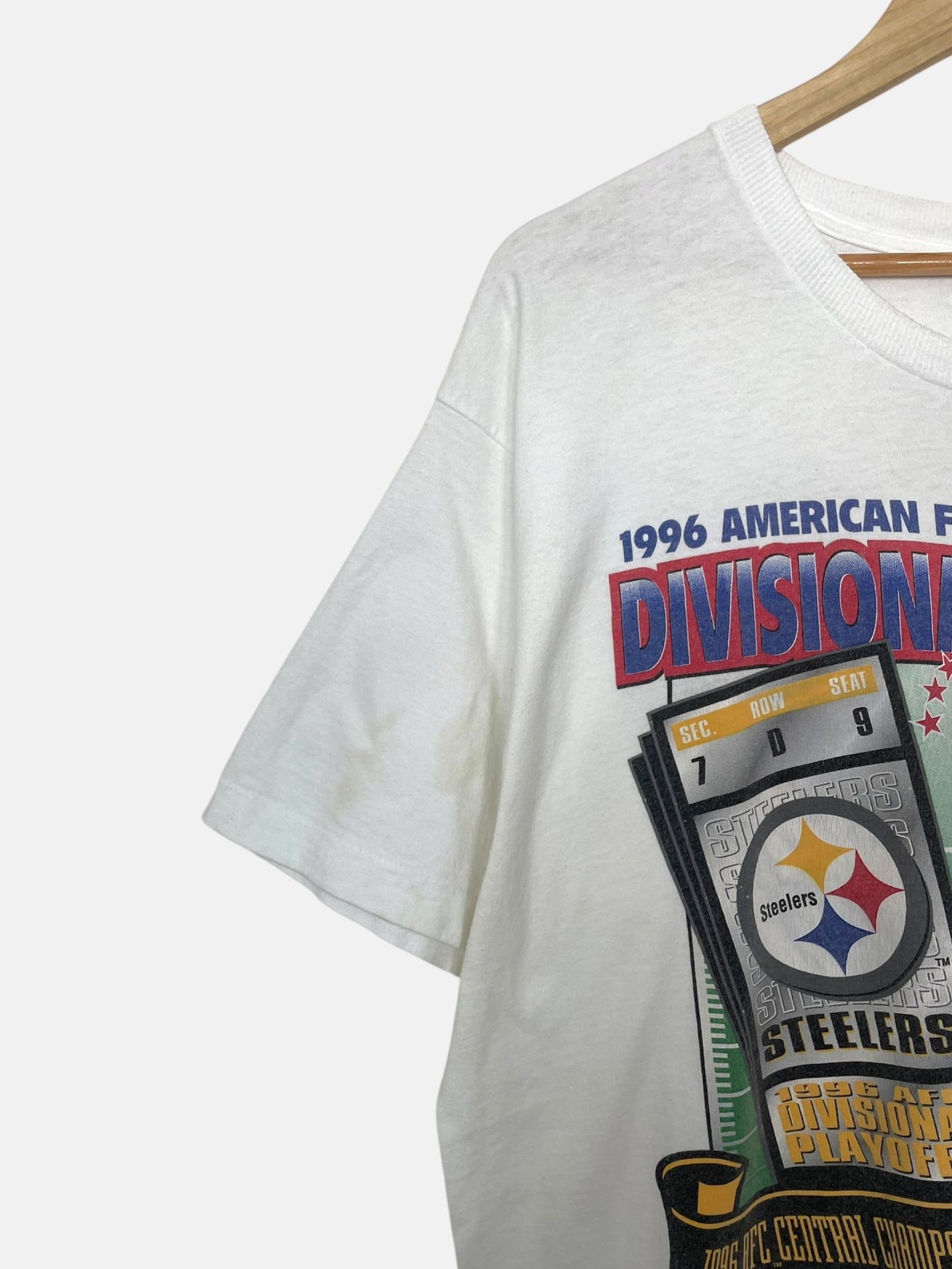90's Steelers vs Patriots Vintage T-Shirt Size L