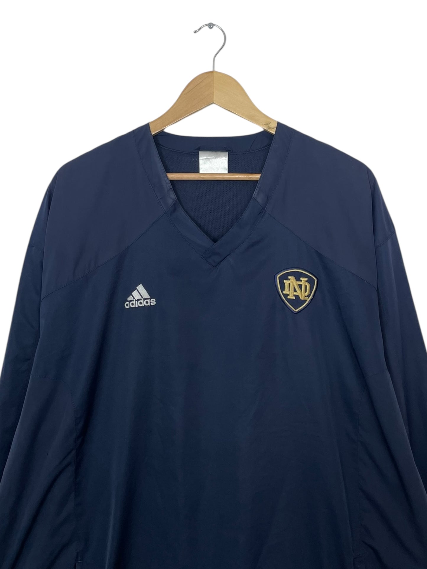 90's Notre Dame Embroidered Vintage Adidas Pull-over Jacket Size 2XL