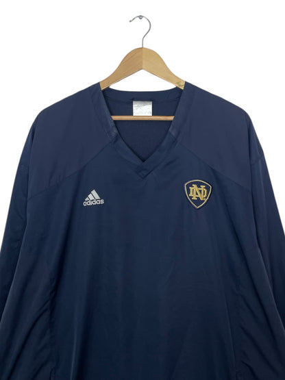 90's Notre Dame Embroidered Vintage Adidas Pull-over Jacket Size 2XL