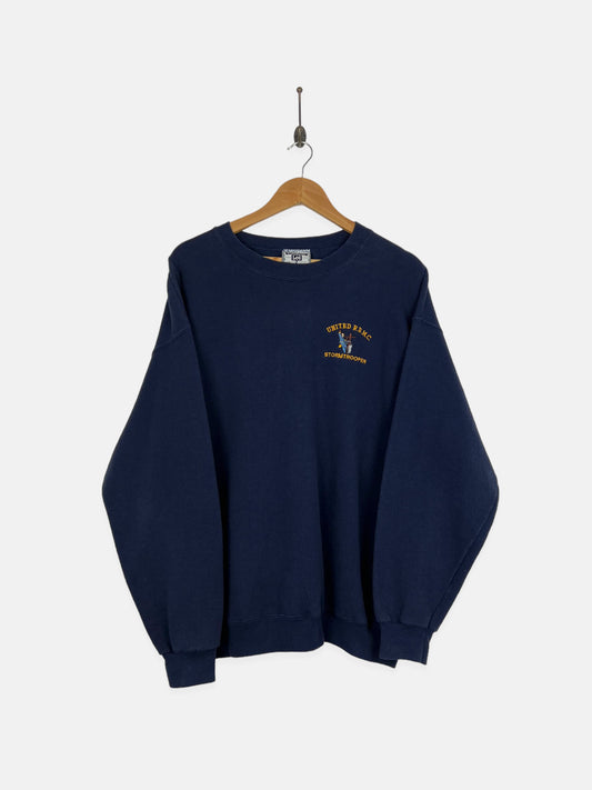 90's United R.E.M.C Stormtrooper USA Made Embroidered Vintage Sweatshirt Size XL