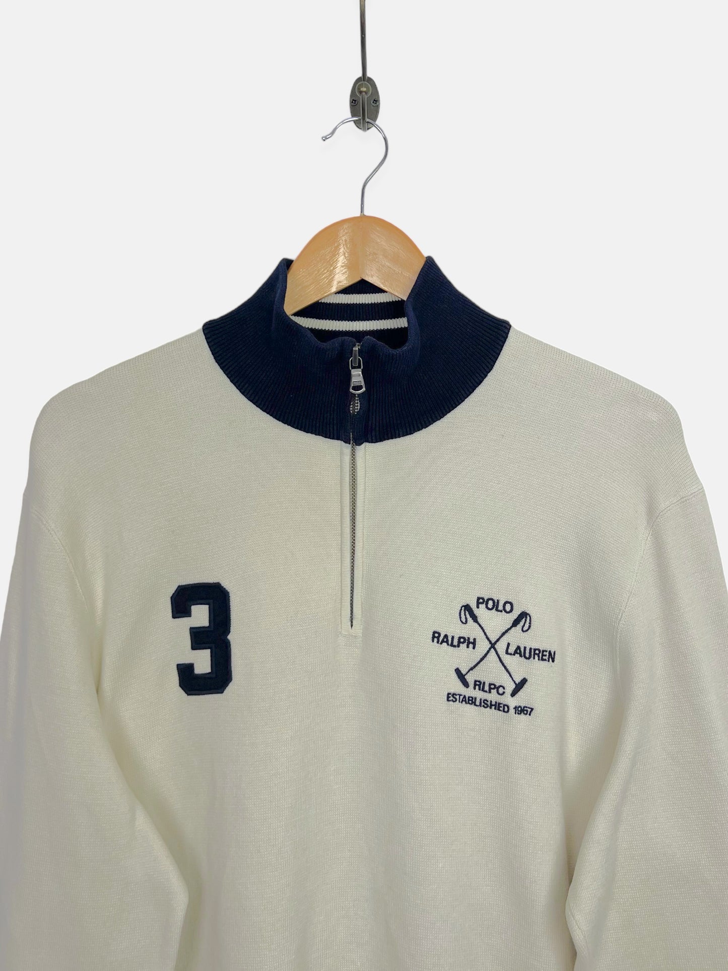 90's Ralph Lauren Embroidered Vintage Quarterzip Sweatshirt Size M