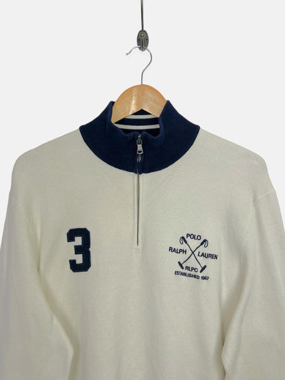 90's Ralph Lauren Embroidered Vintage Quarterzip Sweatshirt Size M