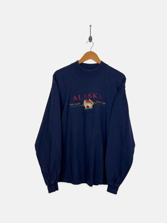 90's Alaska USA Made Embroidered Vintage Heavy Longsleeve Size L