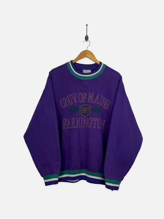 90's Maine Farmington University USA Made Vintage Sweatshirt Size L