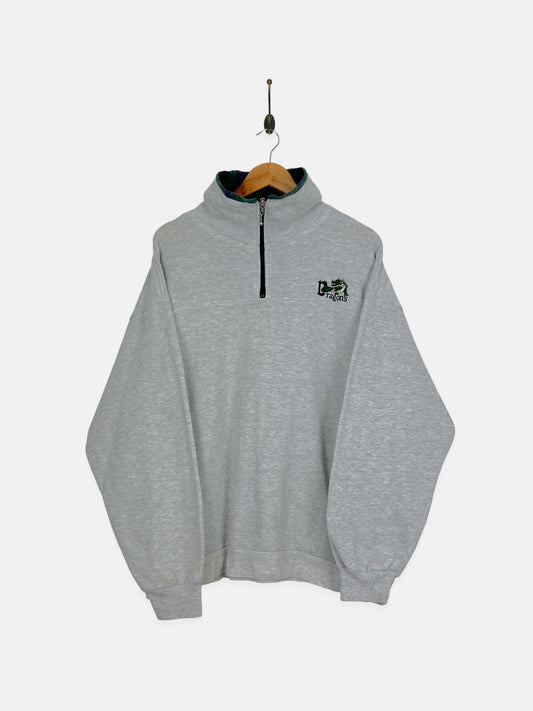 90's Dragons USA Made Embroidered Vintage Lightweight Quarterzip Sweatshirt Size L-XL