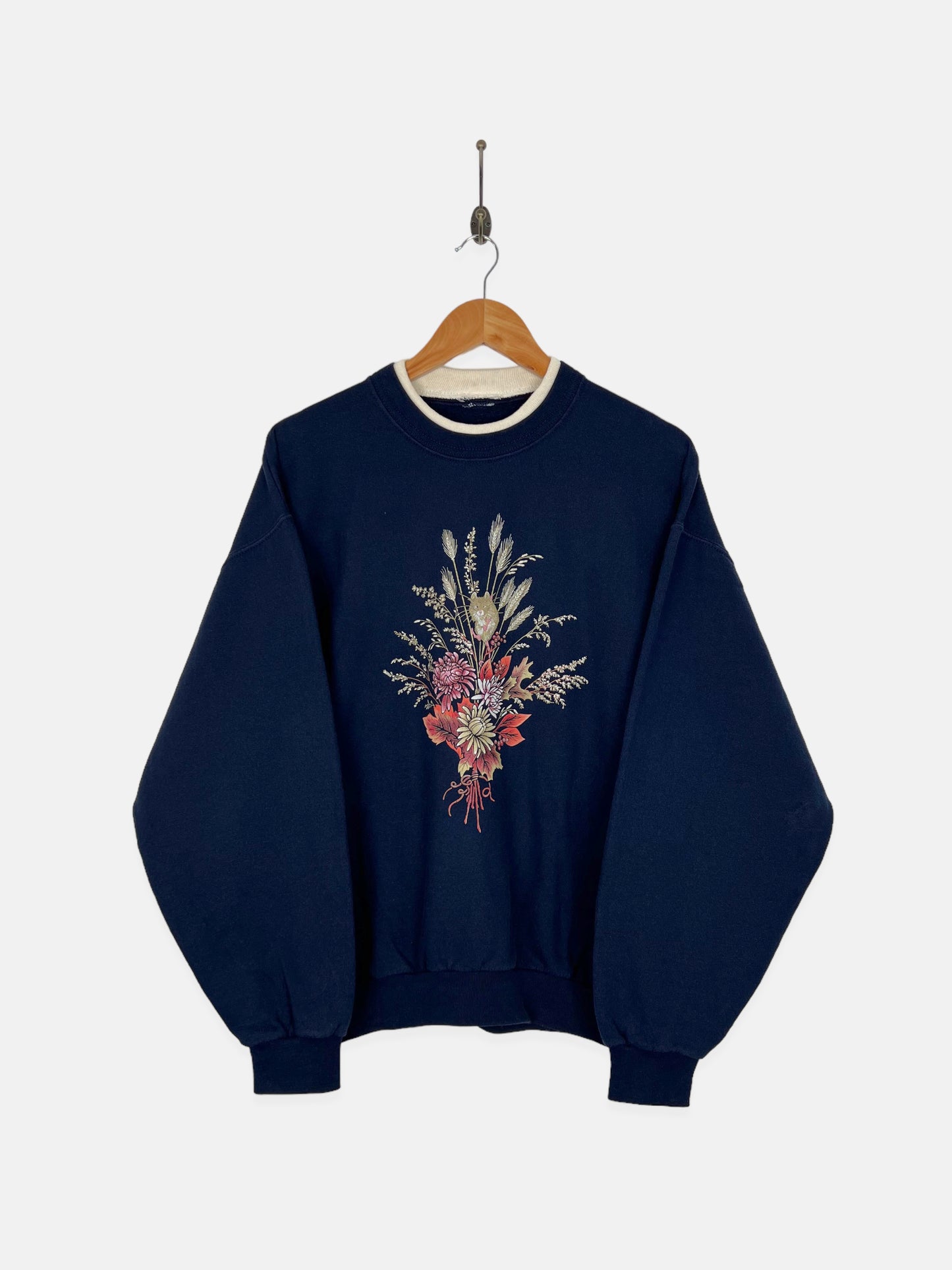 90's Flowers Vintage Sweatshirt Size M