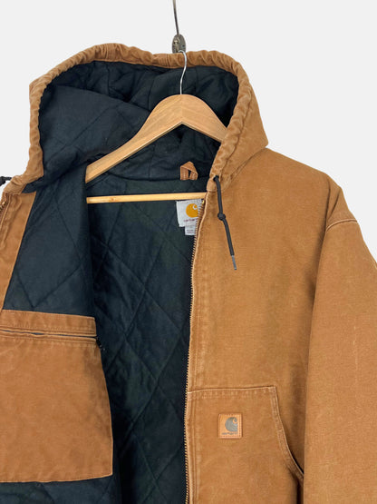 90's Carhartt Heavy Duty Lined Vintage Jacket with Hood Size L