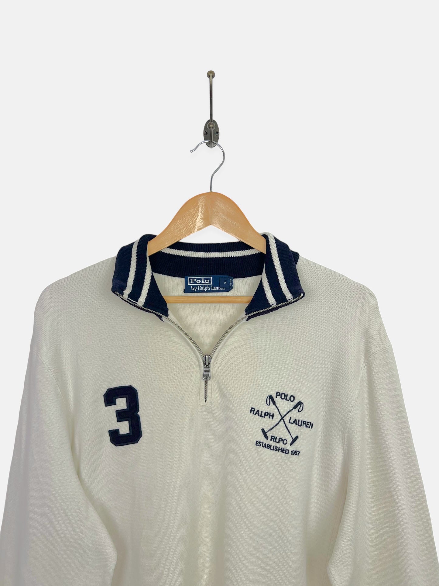 90's Ralph Lauren Embroidered Vintage Quarterzip Sweatshirt Size M