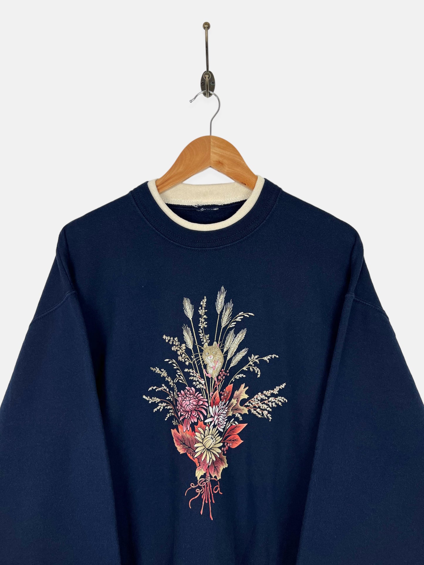 90's Flowers Vintage Sweatshirt Size M