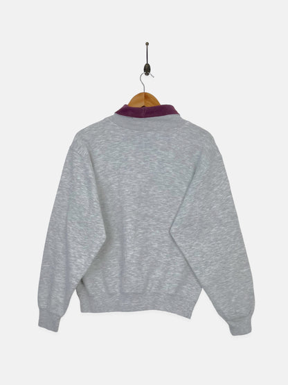 90's Redlands College USA Made Embroidered Vintage Mock-Neck Sweatshirt Size 10