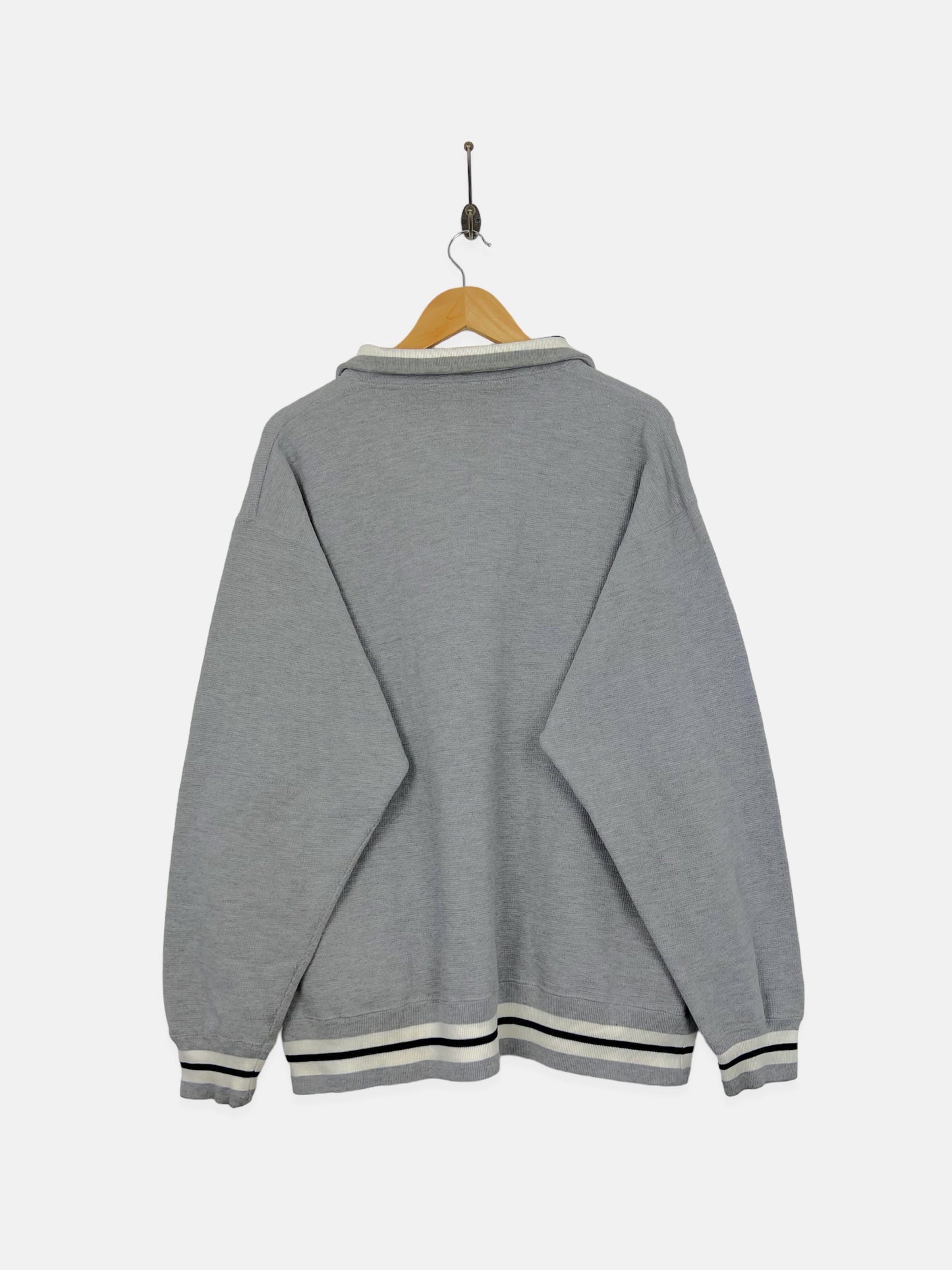 90's Grey Vintage Quarterzip Sweatshirt Size L-XL