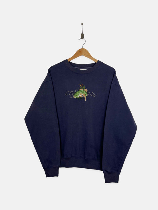 90's Bass Embroidered Vintage Sweatshirt Size M-L