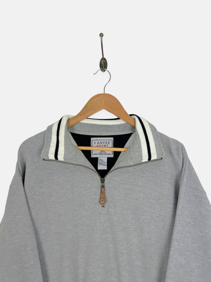 90's Heavyweight Grey Vintage Quarterzip Sweatshirt Size XL