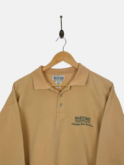 90's Maritime Trading Co Embroidered Vintage Collared Sweatshirt Size XL