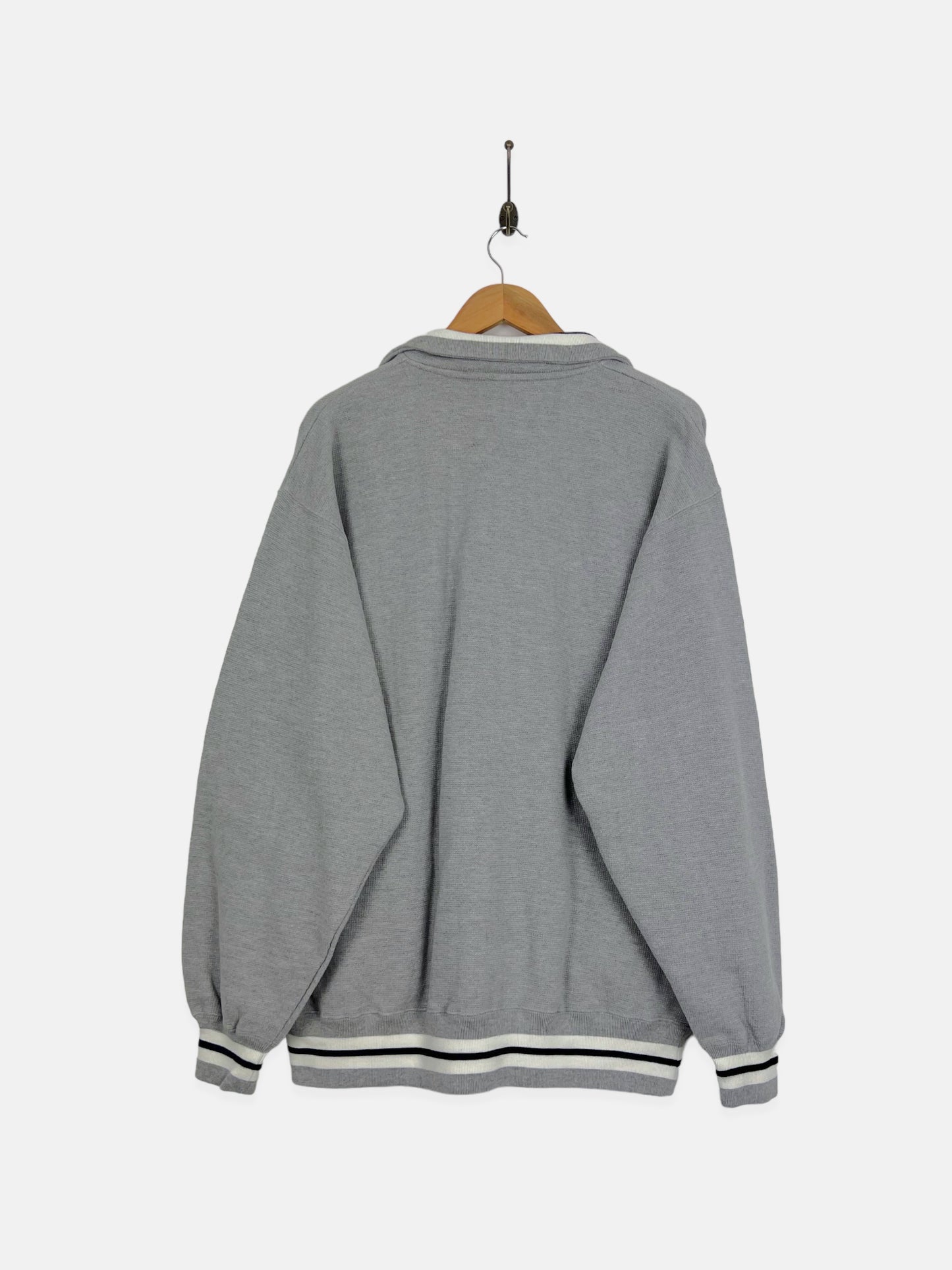 90's Heavyweight Grey Vintage Quarterzip Sweatshirt Size XL
