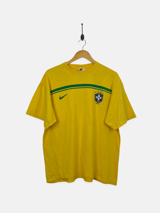 90's Nike Brazil Football USA Made Embroidered Vintage T-Shirt Size M