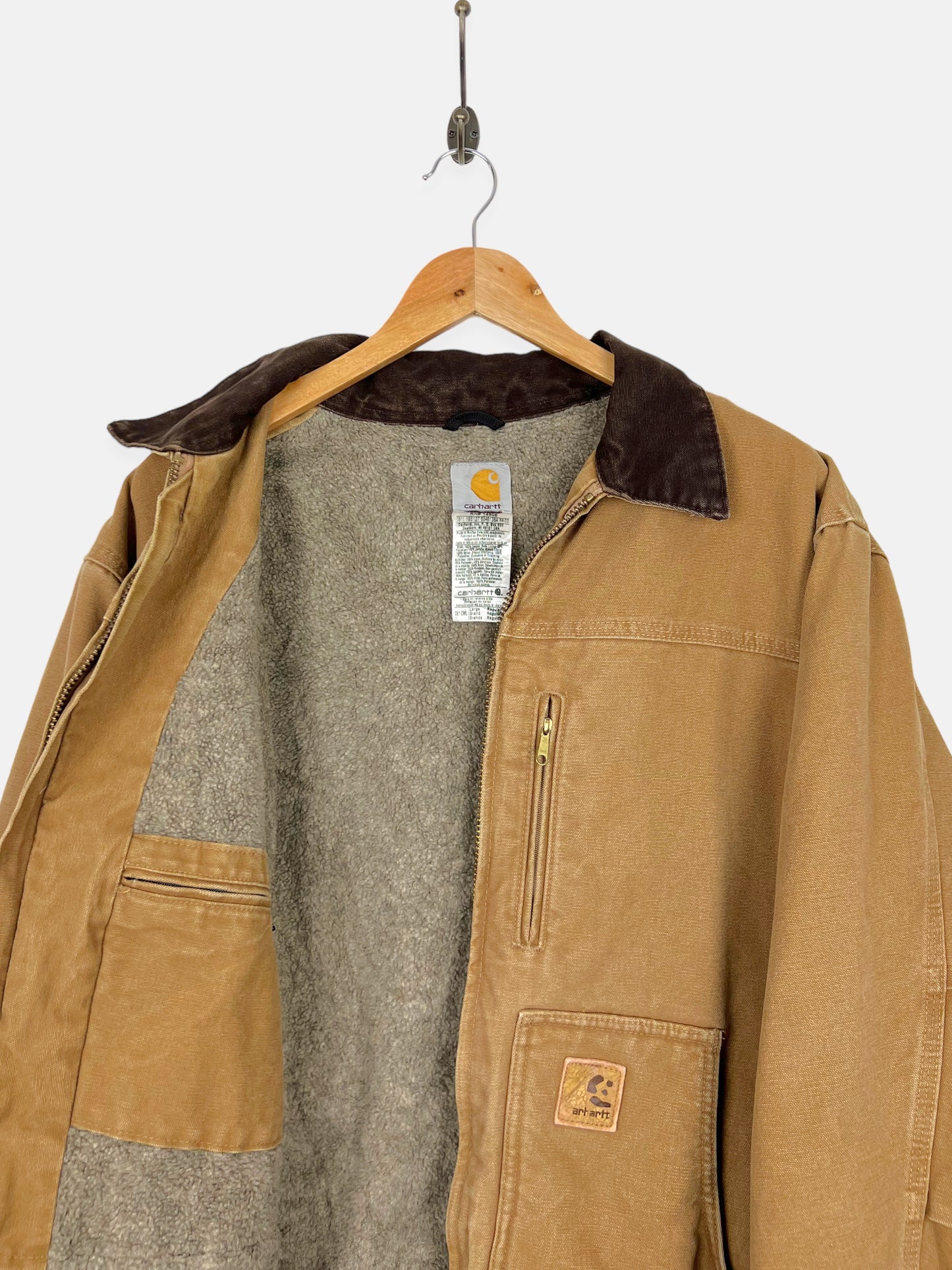 90's Carhartt Heavy Duty Sherpa Lined Vintage Jacket Size XL