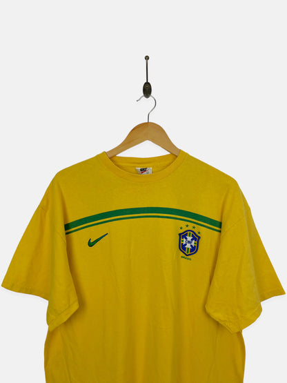 90's Nike Brazil Football USA Made Embroidered Vintage T-Shirt Size M