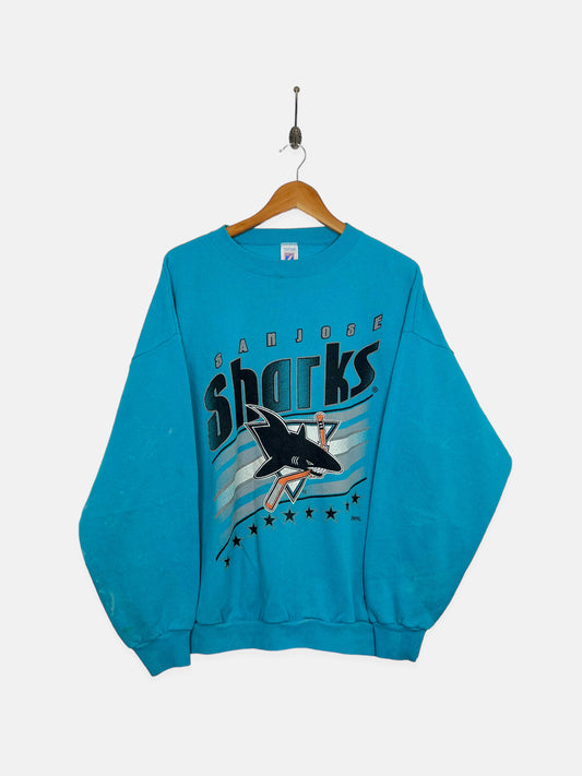 90's San Jose Sharks NHL USA Made Vintage Sweatshirt Size M-L