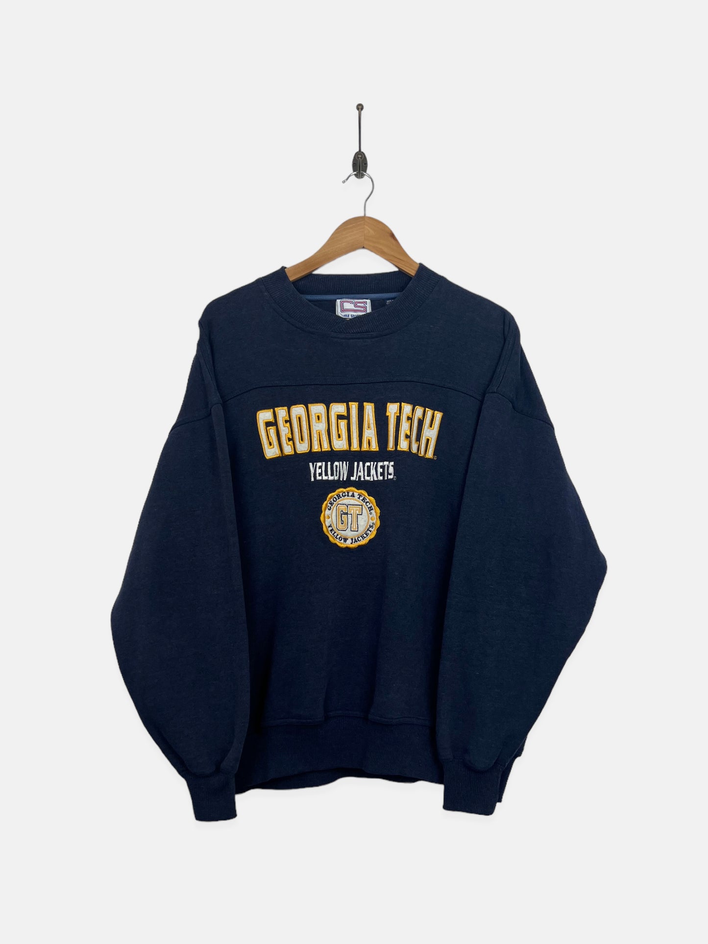 90's Georgia Tech Yellow Jackets Embroidered Vintage Sweatshirt Size M-L