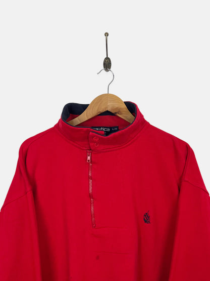 90's Nautica Embroidered Vintage Quarterzip Sweatshirt Size L-XL